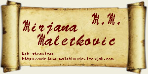 Mirjana Maletković vizit kartica